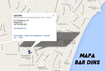 mapa bar cafeteria Dins Platja d'Aro